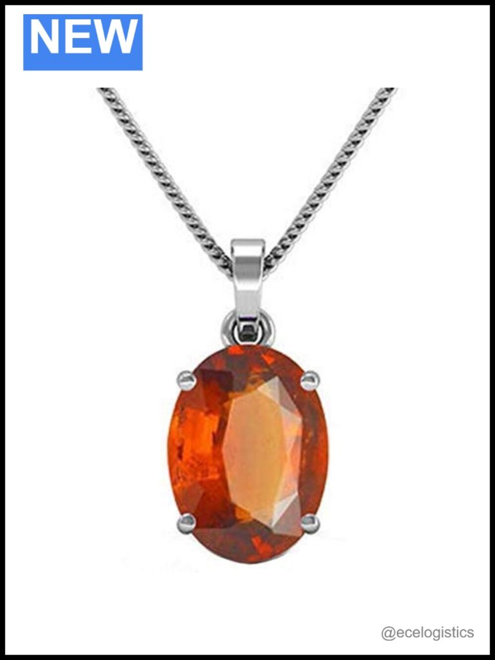 5.25 Carat Hessonite Garnet 925 Sterling Silver Pendant Locket